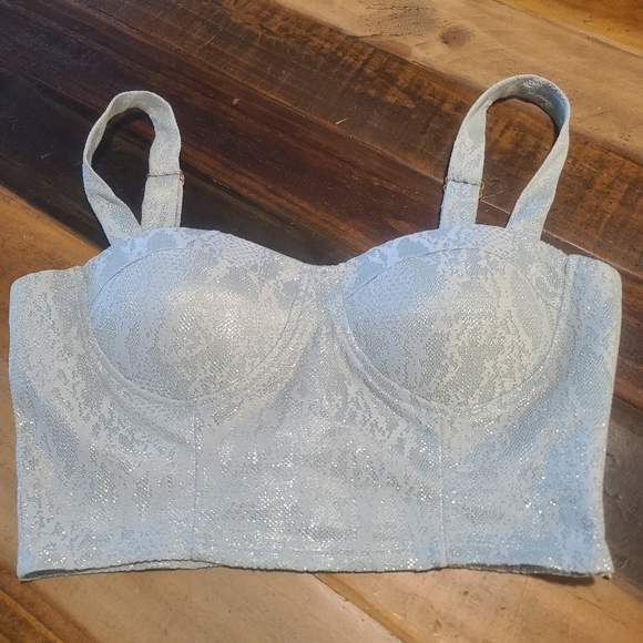 Haute Monde Lace Corset Cropped Top Size Medium - Picture 16 of 16